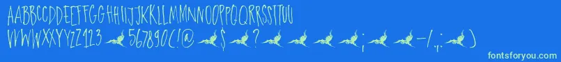 DkParadiseLost Font – Green Fonts on Blue Background