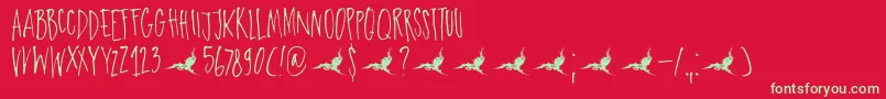 DkParadiseLost Font – Green Fonts on Red Background