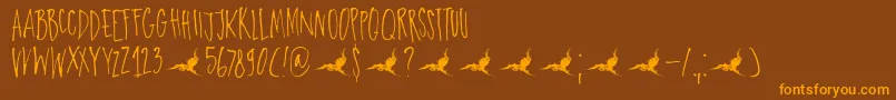 DkParadiseLost Font – Orange Fonts on Brown Background