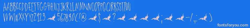 DkParadiseLost Font – Pink Fonts on Blue Background