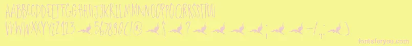 DkParadiseLost Font – Pink Fonts on Yellow Background