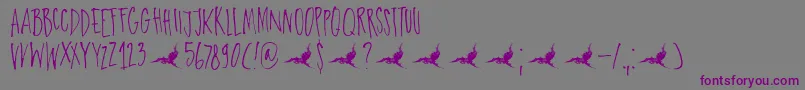 DkParadiseLost Font – Purple Fonts on Gray Background