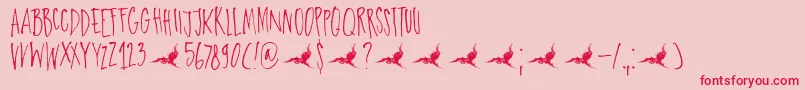 DkParadiseLost Font – Red Fonts on Pink Background