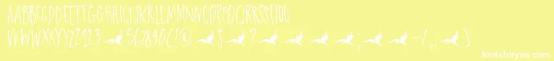 DkParadiseLost Font – White Fonts on Yellow Background