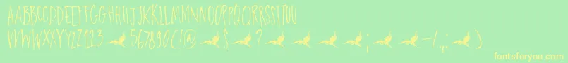 DkParadiseLost Font – Yellow Fonts on Green Background