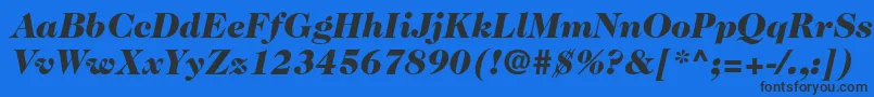 Fonte Caslon224stdBlackitalic – fontes pretas em um fundo azul