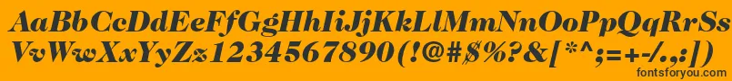 Czcionka Caslon224stdBlackitalic – czarne czcionki na pomarańczowym tle