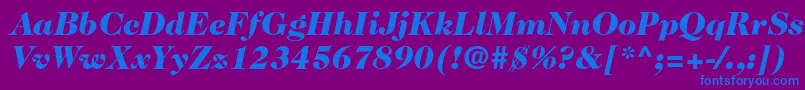 Czcionka Caslon224stdBlackitalic – niebieskie czcionki na fioletowym tle