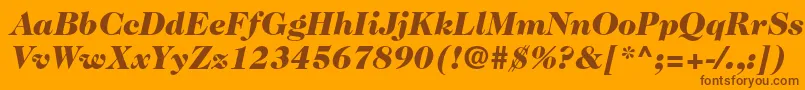 Fonte Caslon224stdBlackitalic – fontes marrons em um fundo laranja