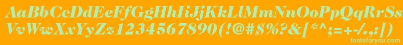 Caslon224stdBlackitalic Font – Green Fonts on Orange Background