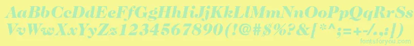 Caslon224stdBlackitalic Font – Green Fonts on Yellow Background