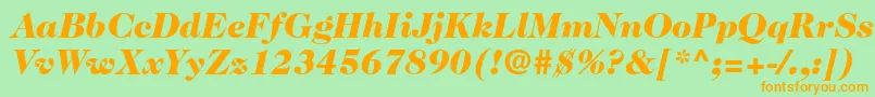 fuente Caslon224stdBlackitalic – Fuentes Naranjas Sobre Fondo Verde