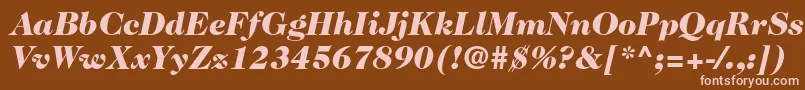 Czcionka Caslon224stdBlackitalic – różowe czcionki na brązowym tle