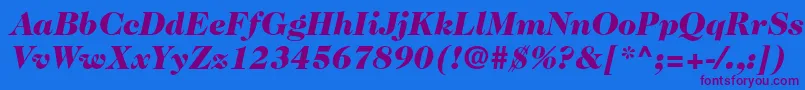 Caslon224stdBlackitalic Font – Purple Fonts on Blue Background