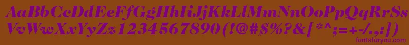 Caslon224stdBlackitalic-fontti – violetit fontit ruskealla taustalla