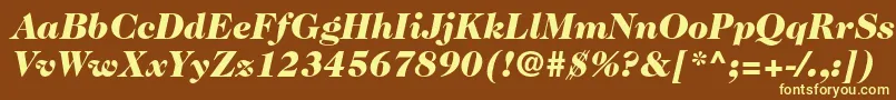 Шрифт Caslon224stdBlackitalic – жёлтые шрифты на коричневом фоне