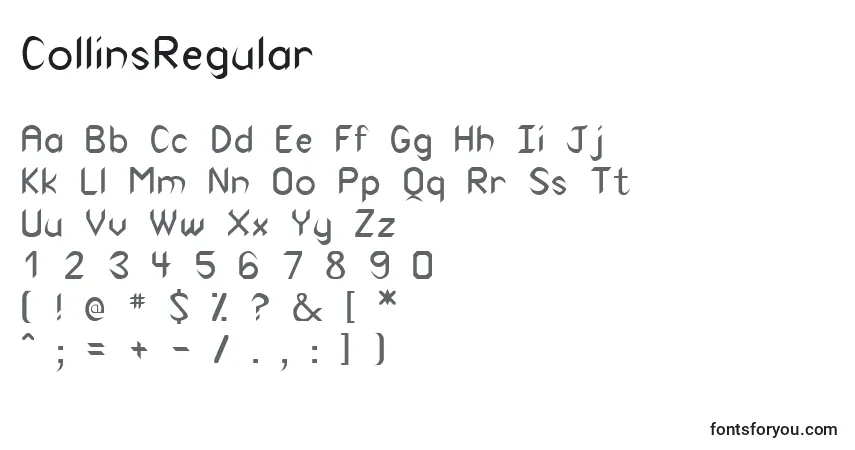 Schriftart CollinsRegular – Alphabet, Zahlen, spezielle Symbole
