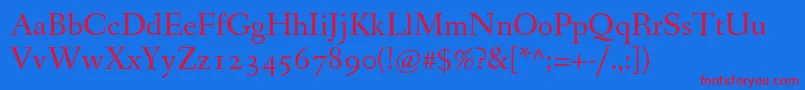 FanwoodText Font – Red Fonts on Blue Background