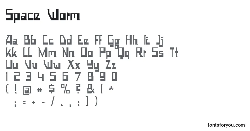 Schriftart Space Worm – Alphabet, Zahlen, spezielle Symbole
