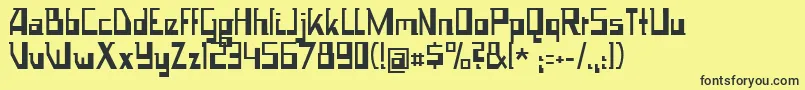 Fonte Space Worm – fontes pretas em um fundo amarelo