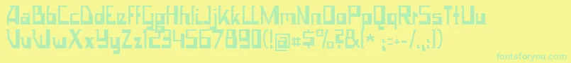 Space Worm-Schriftart – Grüne Schriften auf gelbem Hintergrund