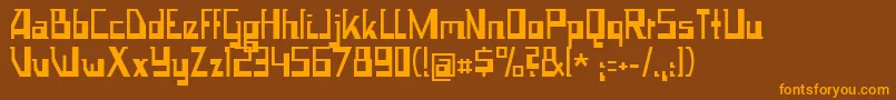 Space Worm-Schriftart – Orangefarbene Schriften auf braunem Hintergrund