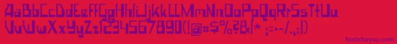 Space Worm-Schriftart – Violette Schriften auf rotem Hintergrund