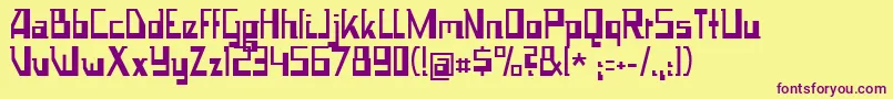 Space Worm Font – Purple Fonts on Yellow Background