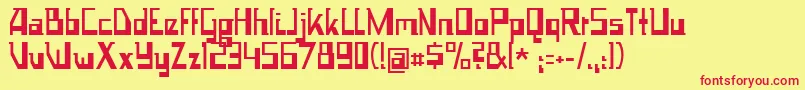 fuente Space Worm – Fuentes Rojas Sobre Fondo Amarillo
