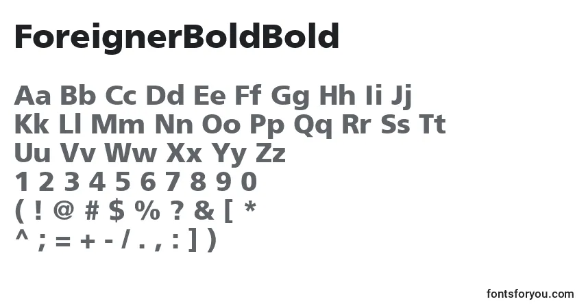 ForeignerBoldBold Font – alphabet, numbers, special characters
