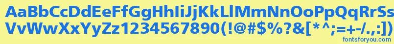 ForeignerBoldBold Font – Blue Fonts on Yellow Background