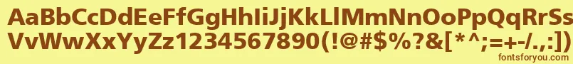 ForeignerBoldBold Font – Brown Fonts on Yellow Background