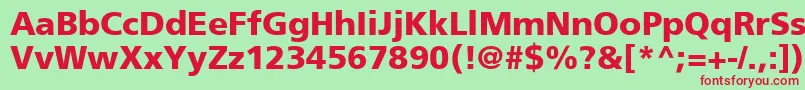 Czcionka ForeignerBoldBold – czerwone czcionki na zielonym tle