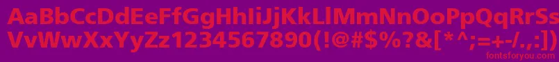 フォントForeignerBoldBold – 紫の背景に赤い文字