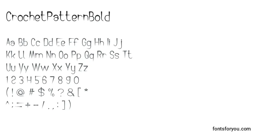 Шрифт CrochetPatternBold – алфавит, цифры, специальные символы