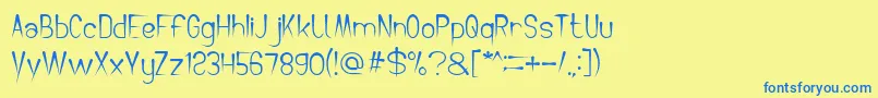 CrochetPatternBold Font – Blue Fonts on Yellow Background