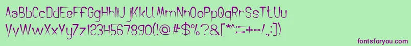 CrochetPatternBold Font – Purple Fonts on Green Background