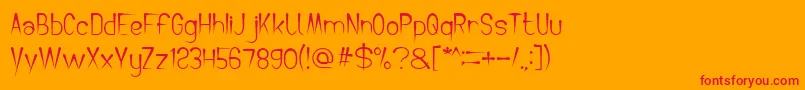 CrochetPatternBold Font – Red Fonts on Orange Background