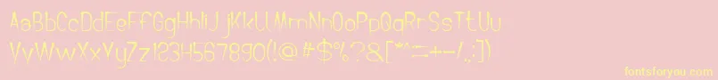 CrochetPatternBold-Schriftart – Gelbe Schriften auf rosa Hintergrund