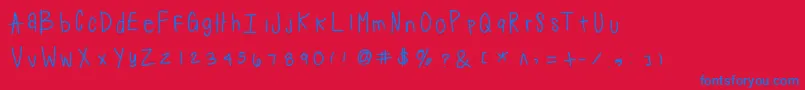 Suji Font – Blue Fonts on Red Background