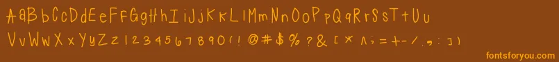 Suji Font – Orange Fonts on Brown Background