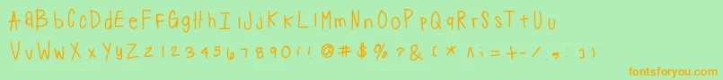 Suji Font – Orange Fonts on Green Background