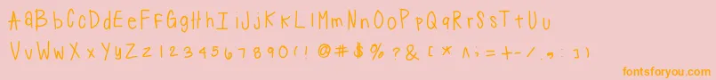 Suji Font – Orange Fonts on Pink Background