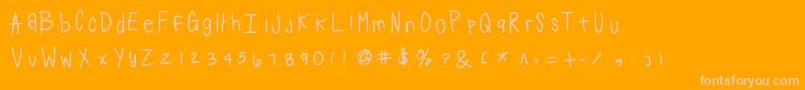 Suji Font – Pink Fonts on Orange Background