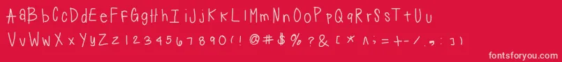 Suji Font – Pink Fonts on Red Background