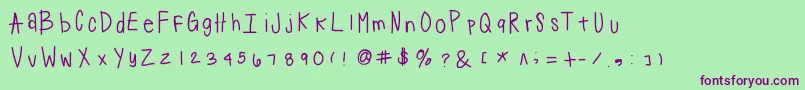 Suji Font – Purple Fonts on Green Background
