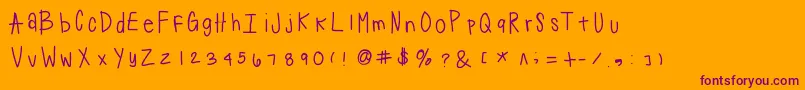 Suji Font – Purple Fonts on Orange Background