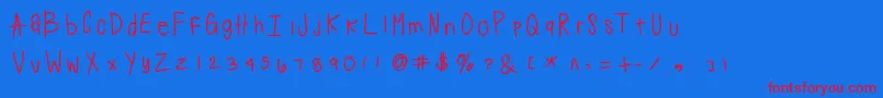 Suji Font – Red Fonts on Blue Background
