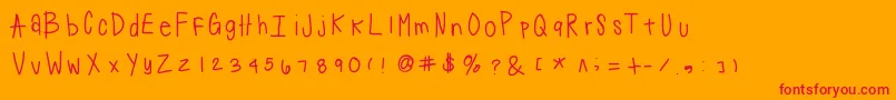 Suji Font – Red Fonts on Orange Background