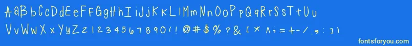 Suji Font – Yellow Fonts on Blue Background
